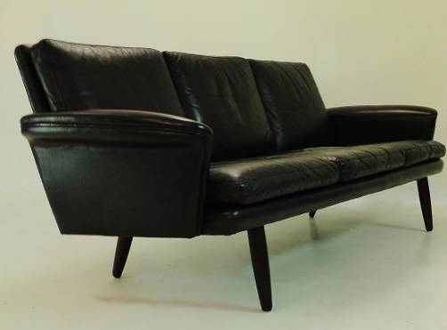 George Thams leather sofa, three seater, 1960`s ca, Danish